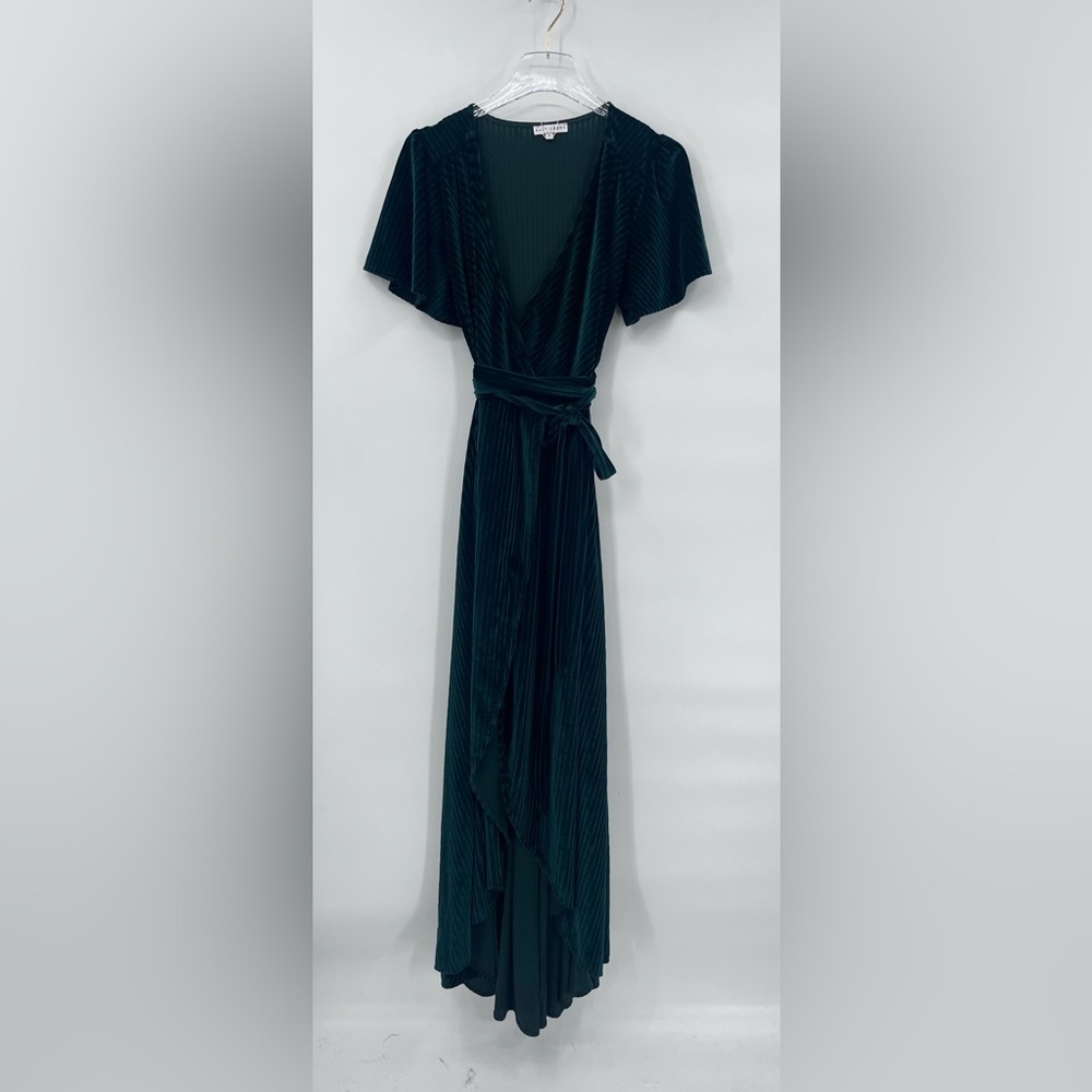 Baltic Born Green Wrap Maxi Dress with Flutter Sleeves - Picture 4 of 5